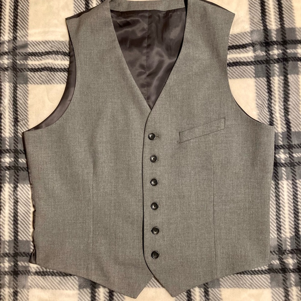 Banana Republic Mens Suit Vest Gray Large